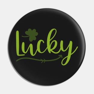 Lucky Irish Shamrock Typography Pin