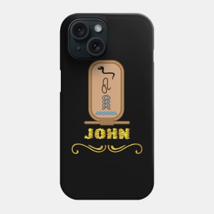 JOHN-American names in hieroglyphic letters-JOHN, name in a Pharaonic Khartouch-Hieroglyphic pharaonic names Phone Case