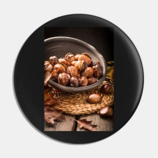 Roasted chestnuts and leaves Pin