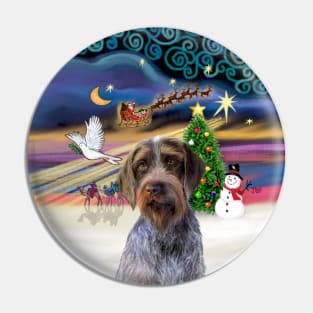 "Christmas Magic" with a Wire Haired Pointing Griffon Pin