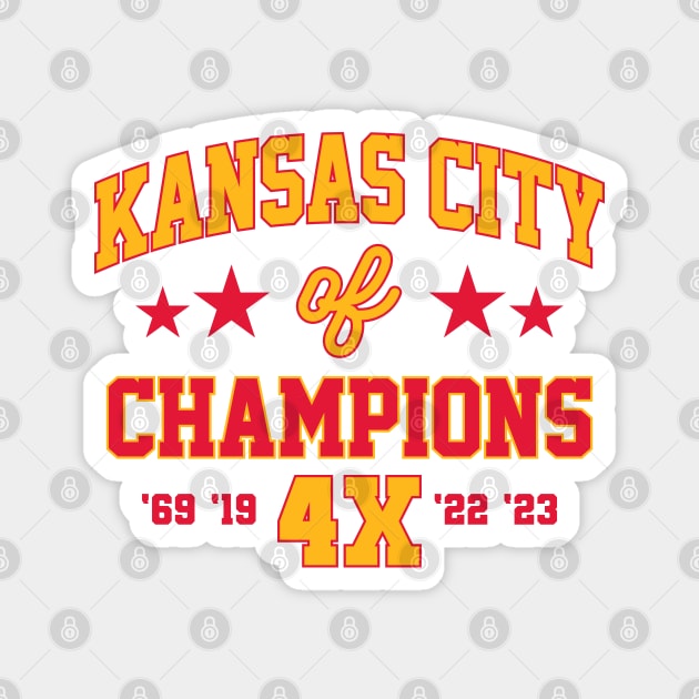 Super Bowl Champions 4x Kansas City Chiefs Ver.2 Magnet by GraciafyShine