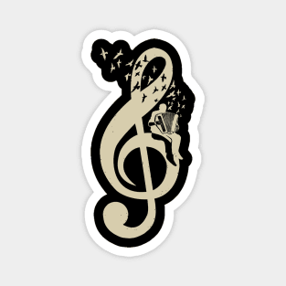 Treble Clef -  Music Accordion - Vintage Magnet