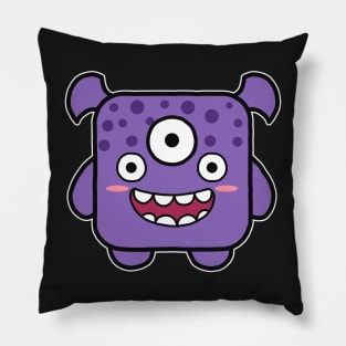Kawaii Purple Square Monster Pillow