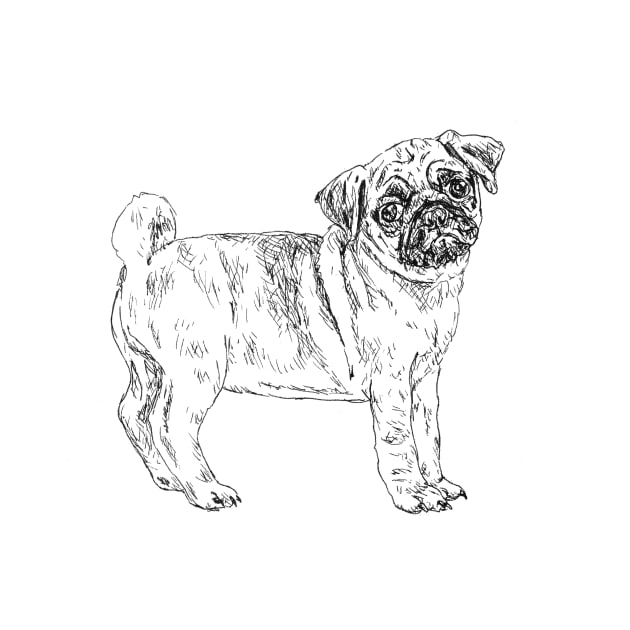 Cute Sad Pug by marianasantosart