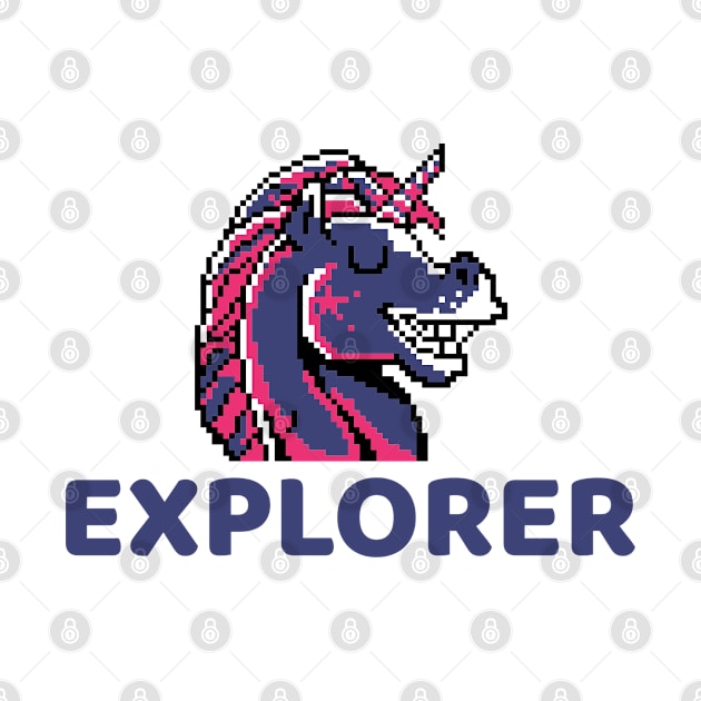 Explorer Gamer! Unicorn! Retro Pixel Art by Johan13