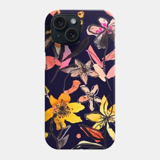 Pocket - Ink Flowers Yellow Phone Case