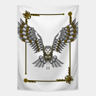 white owl and gold(no background) Tapestry