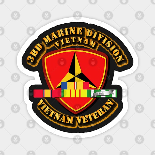 3rd Marine Division w SVC Ribbons Magnet by Bettino1998
