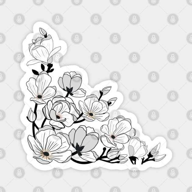 Beautiful Magnolia Blossoms Magnet by Frothy Sloth