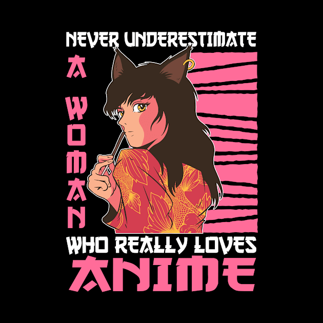 Woman Really Loves Anime Merch Anime Girl Otaku Gift Anime by TheTeeBee