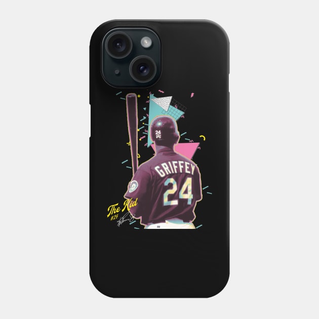 Ken Griffey Jr The Kid Basketball Legend Signature Vintage Retro 80s 90s Bootleg Rap Style Phone Case by CarDE