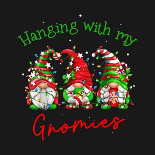 Hanging With My Gnomies Nordic Santa Gnome Christmas Pajama T-Shirt