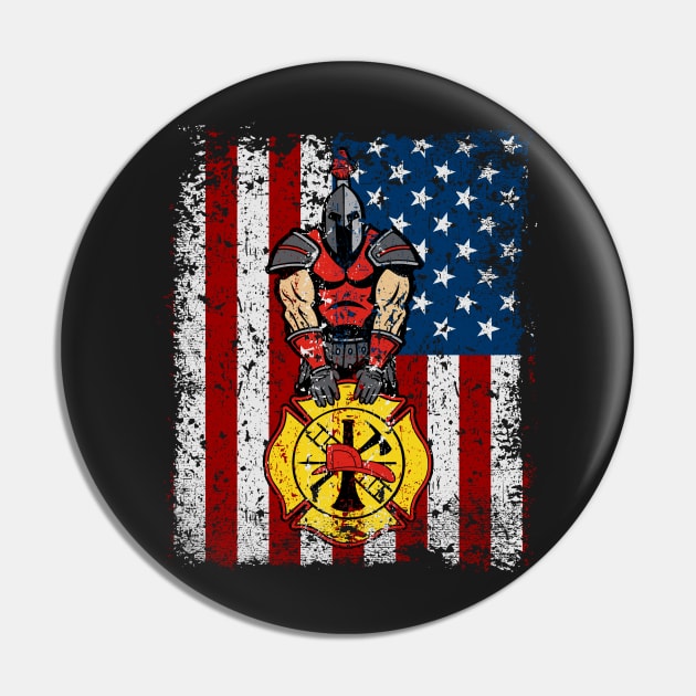 Firefighter Trojan Warrior Pin by RadStar