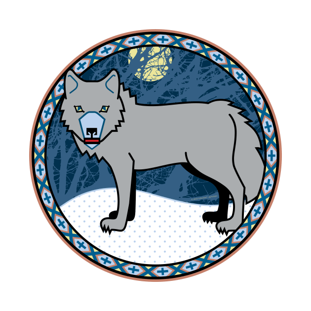 Cunning Gray Lone Wolf by Mindscaping