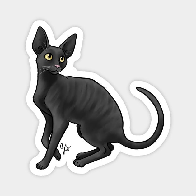 Cat - Cornish Rex - Black Magnet by Jen's Dogs Custom Gifts and Designs