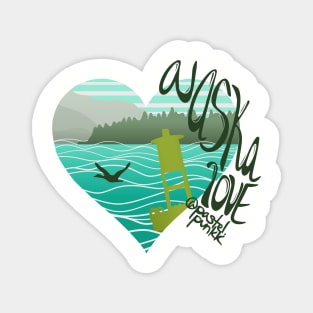 Alaska Love with a Buoy Scenery Magnet