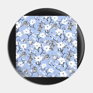 The Little Easter Bunny Flop Blue Background Pin