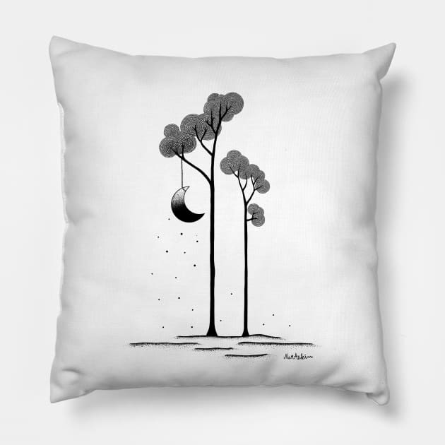 The Moon Trees Pillow by naraekim