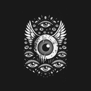 Spooky Eyes and Angel Wings T-Shirt