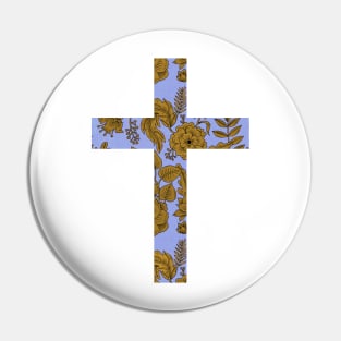 Floral Easter Cross Design Pin