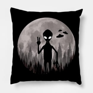 Alien And Ufos Moon Pillow