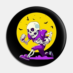 Halloween Football Skeleton Pin