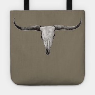 Longhorn Bull Steer Skull Ranch Barn Art Tote