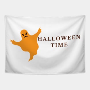 halloween time yellow ghost texture design Tapestry