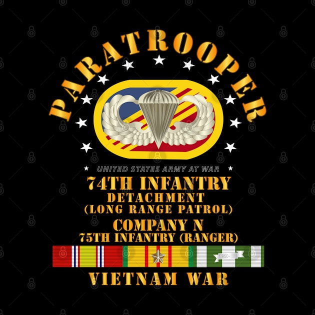 74th Inf Det - N Co 75th Inf Ranger Oval w Paratrooper w VN SVC by twix123844