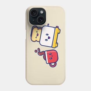 Cute Coffee With Toast Bread Cartoon Phone Case