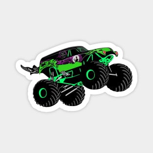 Monster Truck Jump Illustration Magnet