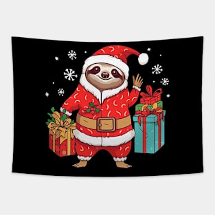 Funny Sloth Santa Claus Merry Christmas Xmas Sloth Lover Tapestry