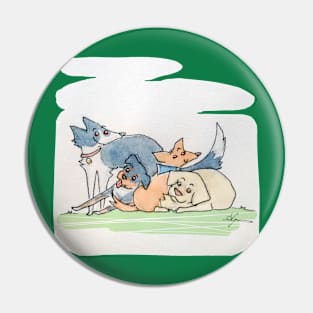 All the dogs are great watercolor Pin