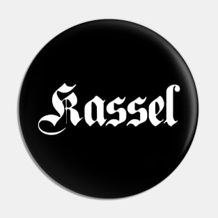 Kassel written with gothic font Pin