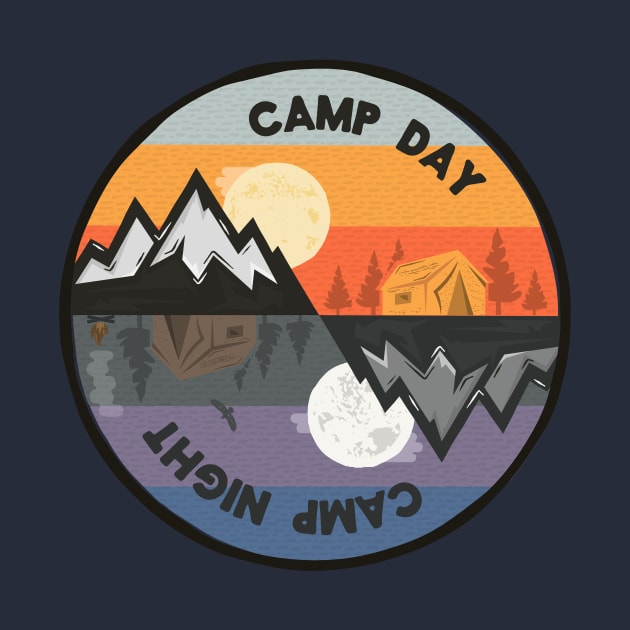 camp day camp night by Mint Tees