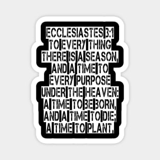 Ecclesiastes 3:1 King James Version Bible Verse Typography Magnet