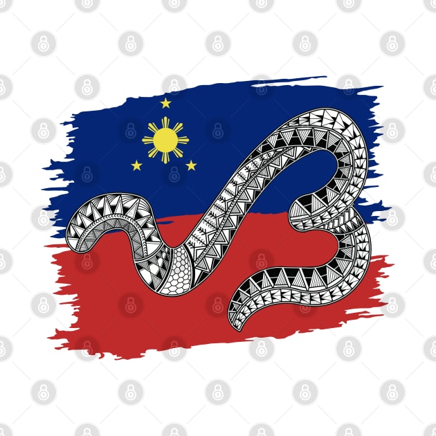 Philippine Flag Tribal line Art / Baybayin word SA by Pirma Pinas