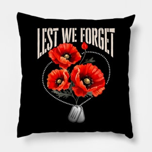 Lest We Forget Poppy Veteran's Memorial Day Pillow