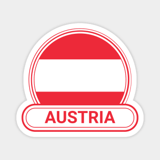 Austria Country Badge - Austria Flag Magnet