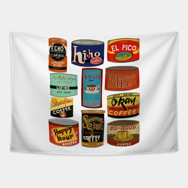 Vintage coffee tins Tapestry by jenblove