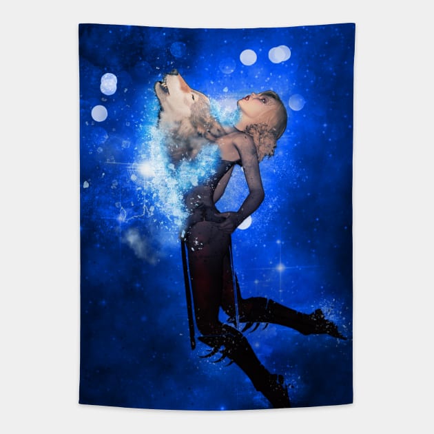 I am strong with my wolf inside of me Tapestry by Nicky2342