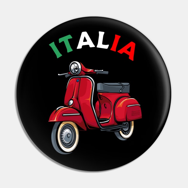 Italy Classic Vespa Scooter Moped Bike Retro Love Vintage Pin by Your Culture & Merch