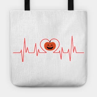 Halloween Pumpkin Heartbeat - II Tote