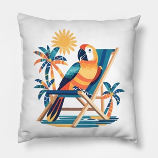 Parrot on vacation Pillow