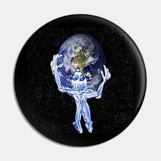 man with the earth in hands Pin