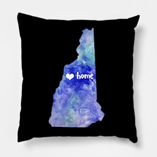 new hampshire state map watercolor Pillow