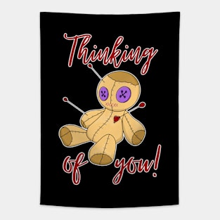 Thinking of you - funny voodoo doll design Tapestry