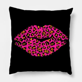 Pink Leopard Lips Pillow