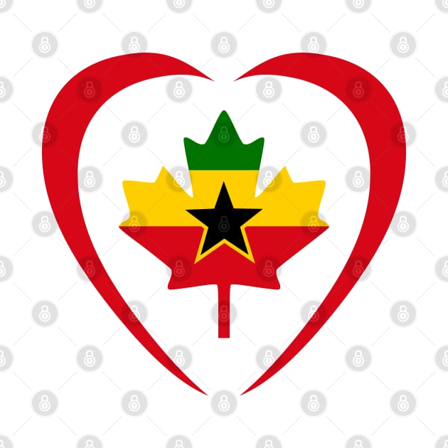 Ghanaian Canadian Multinational Patriot Flag Series (Heart) by Village Values