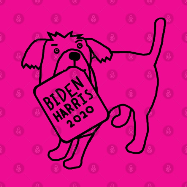 Backprint Dog with Biden Harris Sign Outline by ellenhenryart